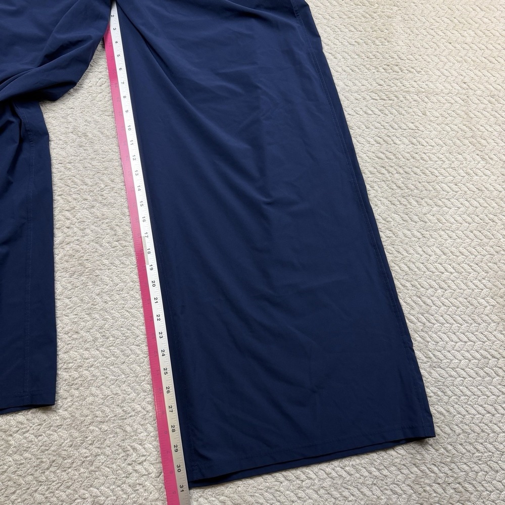 Lululemon Swift High-Rise Wide-Leg Pant Logo Waistband Blue White XL Sporty Chic - Picture 5 of 11